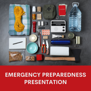 Emergency Preparedness Presentation and Q&A, Tuesday, October 17, 2023 from 10:30-12:00 in the Community Room